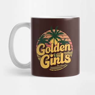 Retro Golden Girls Sunset Design Mug